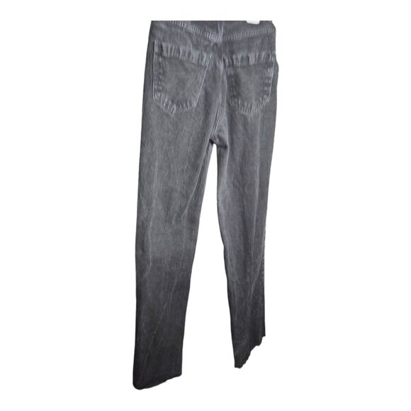 Zara Jeans Black Flare Leg Denim Zip Pants Raw Hem Women's Size 2 - Picture 6 of 8